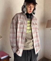 CIAOPANIC TYPY（チャオパニックティピー）の「【乾きやすい◎】ユニセックス/パナマ織り/袖配色/チェックシャツジャケット（シャツ/ブラウス）」