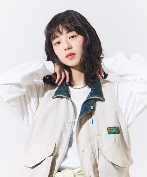 FREAK'S STORE(フリークスストア)の「Foxfire × FREAK'S STORE/フォックスファイヤー 別注 New Destination Vest Women's/ニュー デスティネーション ベスト(ベスト・レディース・ナチュラル/ピンク/ブラック・フリ-)」の2枚目の写真