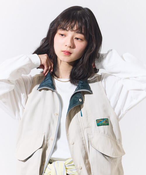 染め カラー フォックス ベスト フェイス付 本毛皮 バイカラー スカラップ セール】Foxfire × FREAK'S STORE/フォックスファイヤー 別注 New