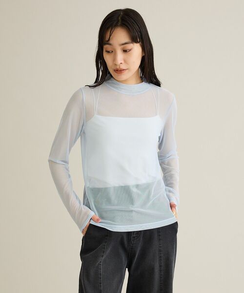 CRAFT STANDARD BOUTIQUE（クラフトスタンダードブティック）の「シアーメッシュロングスリーブインナー（Tシャツ/カットソー・レディース・ライトブルー/ダークグレー/ライトイエロー・FREE）」の5枚目の写真