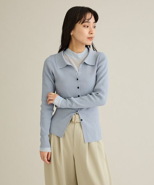 CRAFT STANDARD BOUTIQUE（クラフトスタンダードブティック）の「シアーメッシュロングスリーブインナー（Tシャツ/カットソー・レディース・ライトブルー/ダークグレー/ライトイエロー・FREE）」の9枚目の写真