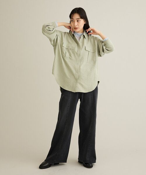 CRAFT STANDARD BOUTIQUE（クラフトスタンダードブティック）の「シアーメッシュロングスリーブインナー（Tシャツ/カットソー・レディース・ライトブルー/ダークグレー/ライトイエロー・FREE）」の12枚目の写真