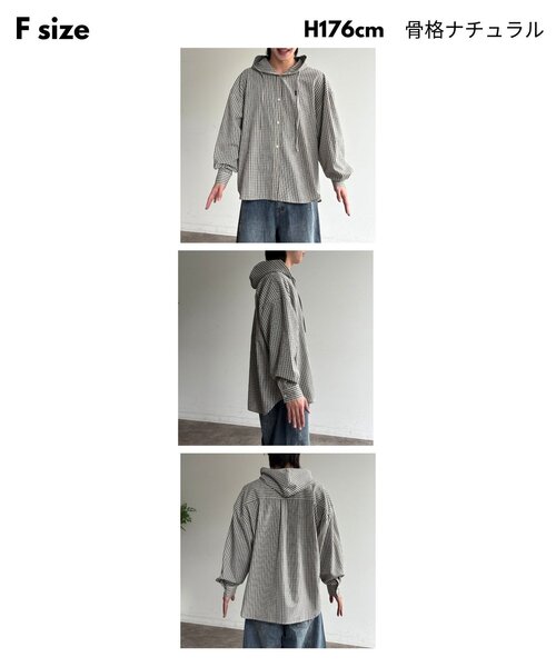 U.S. POLO ASSN.（ユーエスポロアッスン）の「【U.S. POLO ASSN.】フードチェックシャツ（シャツ/ブラウス・レディース・グリーン/パープル/ネイビー/アイボリー・FREE）」の12枚目の写真