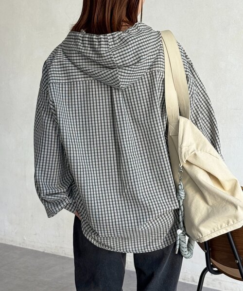 U.S. POLO ASSN.（ユーエスポロアッスン）の「【U.S. POLO ASSN.】フードチェックシャツ（シャツ/ブラウス・レディース・グリーン/パープル/ネイビー/アイボリー・FREE）」の15枚目の写真