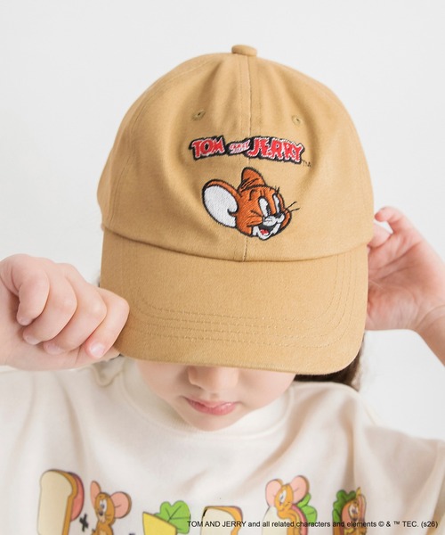 BRANSHES(ブランシェス)の「【トムとジェリー】刺繍キャップ(キャップ・キッズ・ベージュ/ブラック・L/M)」の1枚目の写真