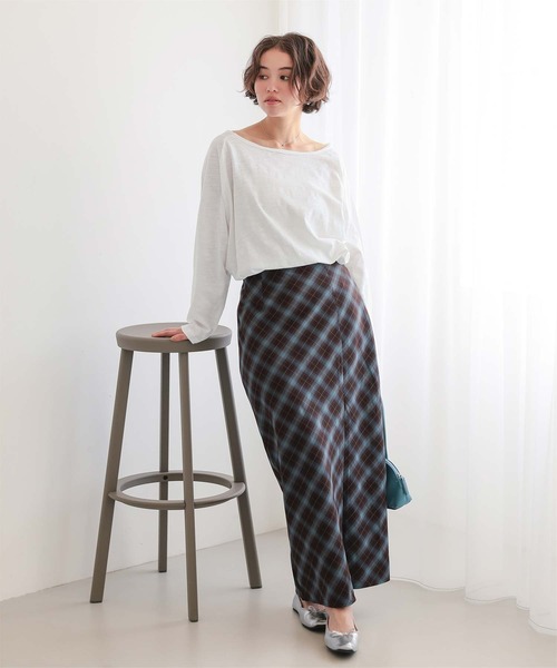 titivate(ティティベイト)の「ルーズロングスリーブカットソー(Tシャツ/カットソー・レディース・ネイビー/ライトグレー/ブルー/ライトイエロー/オフホワイト/ライトピンク・FREE)」の11枚目の写真