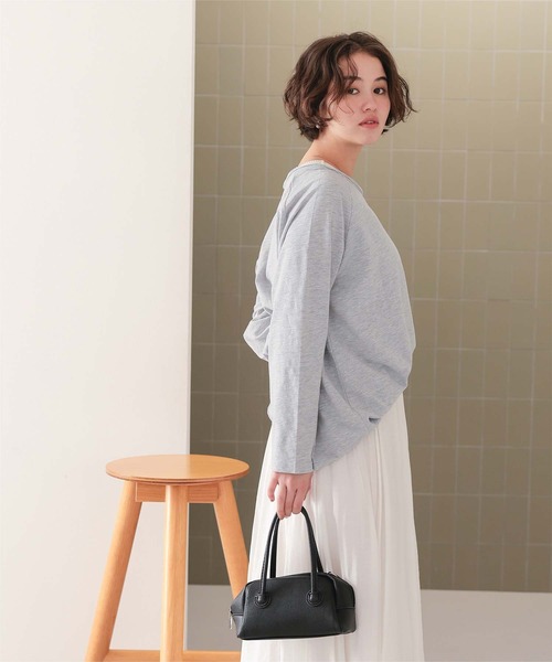 titivate(ティティベイト)の「ルーズロングスリーブカットソー(Tシャツ/カットソー・レディース・ネイビー/ライトグレー/ブルー/ライトイエロー/オフホワイト/ライトピンク・FREE)」の15枚目の写真