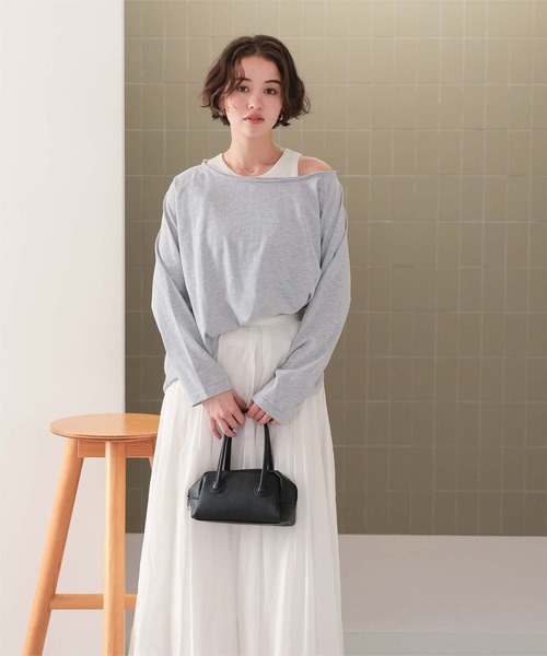 titivate(ティティベイト)の「ルーズロングスリーブカットソー(Tシャツ/カットソー・レディース・ネイビー/ライトグレー/ブルー/ライトイエロー/オフホワイト/ライトピンク・FREE)」の19枚目の写真