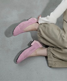 フェイクレザーヒールメッシュパンプス