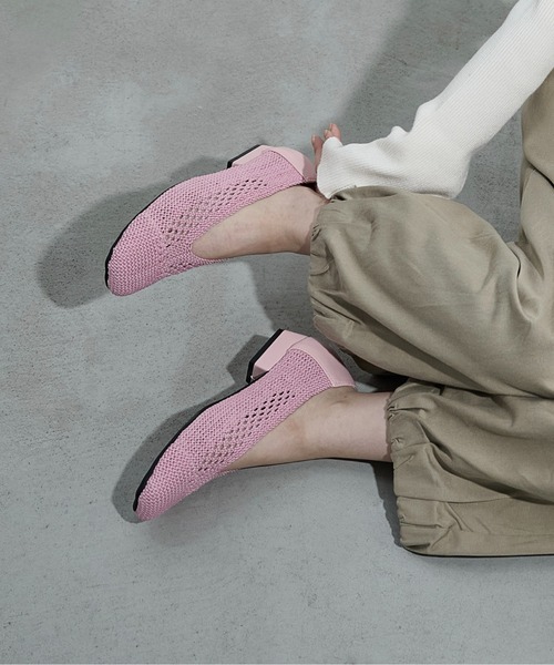 THE YOn（ザヨン）の「フェイクレザーヒールメッシュパンプス（パンプス・レディース・セージグリーン/ピンク/ホワイト・39/38/37）」の3枚目の写真