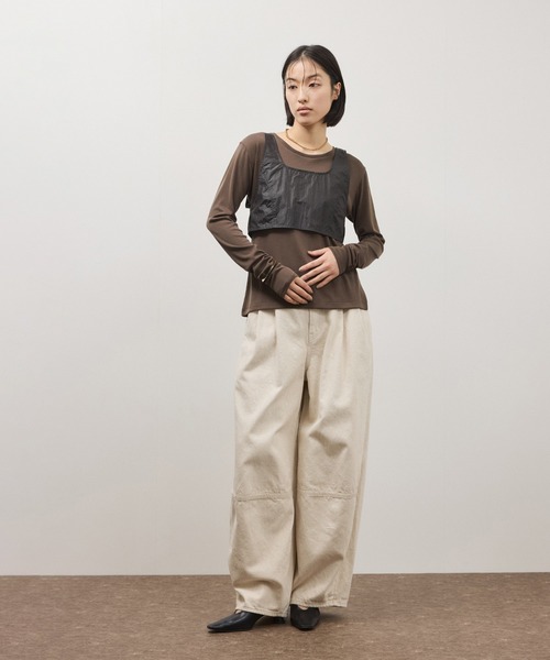 ADAM ET ROPE'（アダムエロペ）の「コットンリネンカーヴィーパンツ（その他パンツ・レディース・キナリ/ブラック・38/36）」の8枚目の写真