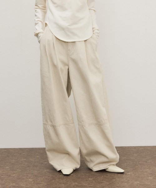 ADAM ET ROPE'（アダムエロペ）の「コットンリネンカーヴィーパンツ（その他パンツ・レディース・キナリ/ブラック・38/36）」の9枚目の写真