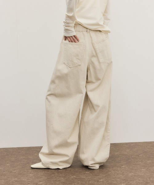 ADAM ET ROPE'（アダムエロペ）の「コットンリネンカーヴィーパンツ（その他パンツ・レディース・キナリ/ブラック・38/36）」の10枚目の写真