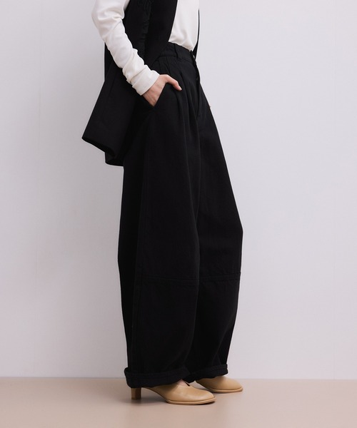 ADAM ET ROPE'（アダムエロペ）の「コットンリネンカーヴィーパンツ（その他パンツ・レディース・キナリ/ブラック・38/36）」の13枚目の写真