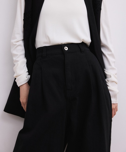 ADAM ET ROPE'（アダムエロペ）の「コットンリネンカーヴィーパンツ（その他パンツ・レディース・キナリ/ブラック・38/36）」の14枚目の写真