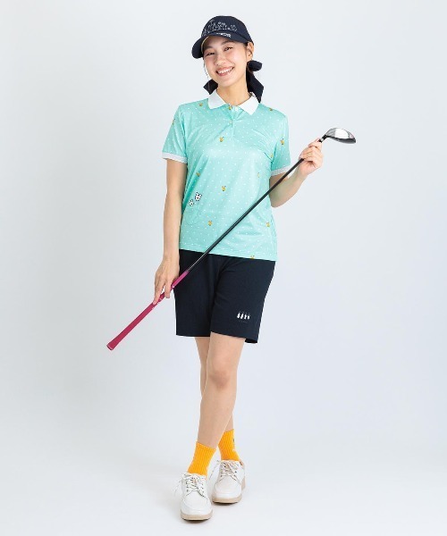 Picone CLUB(ピッコーネクラブ)の「ドリンクドット柄UV速乾ポロシャツ(ポロシャツ・レディース・ネイビー/ホワイト/ライトグリーン/ピンク・13号/11号/9号)」の20枚目の写真