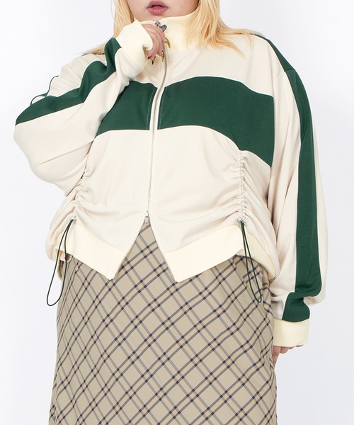 PUNYUS（プニュズ）の「フロントドロストジャージトップ（ジャージ・レディース・サックスブルー/アイボリー・1/2/3/4/5）」の21枚目の写真