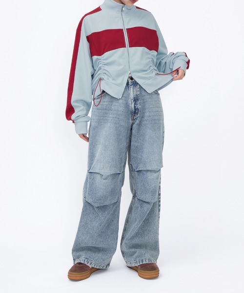 PUNYUS（プニュズ）の「フロントドロストジャージトップ（ジャージ・レディース・サックスブルー/アイボリー・1/2/3/4/5）」の9枚目の写真