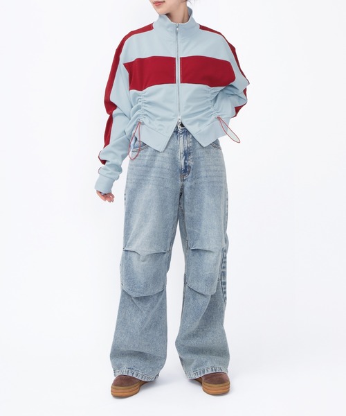 PUNYUS（プニュズ）の「フロントドロストジャージトップ（ジャージ・レディース・サックスブルー/アイボリー・1/2/3/4/5）」の11枚目の写真