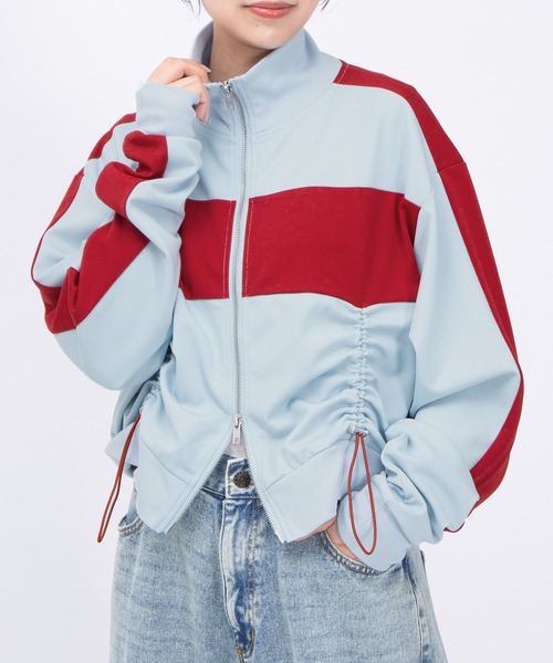 PUNYUS（プニュズ）の「フロントドロストジャージトップ（ジャージ・レディース・サックスブルー/アイボリー・1/2/3/4/5）」の13枚目の写真