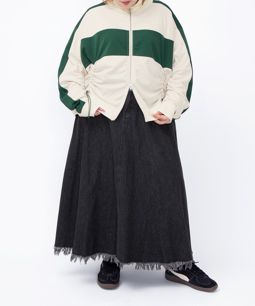 PUNYUS（プニュズ）の「フロントドロストジャージトップ（ジャージ・レディース・サックスブルー/アイボリー・1/2/3/4/5）」の14枚目の写真