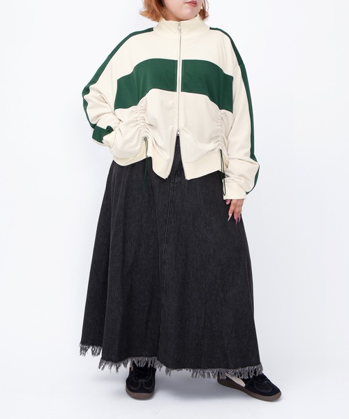 PUNYUS（プニュズ）の「フロントドロストジャージトップ（ジャージ・レディース・サックスブルー/アイボリー・1/2/3/4/5）」の16枚目の写真