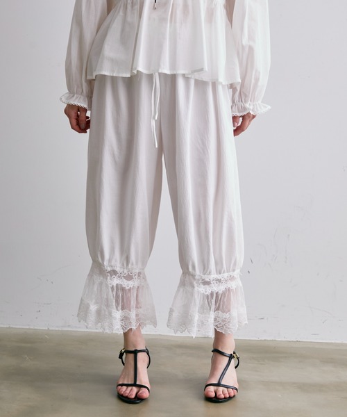 Trish（トリッシュ）の「レースバルーンドロストパンツ（その他パンツ・レディース・ホワイト/ブラック・FREE）」の7枚目の写真
