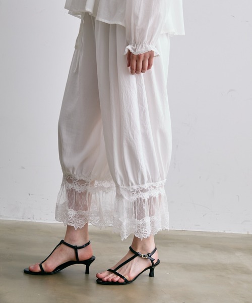 Trish（トリッシュ）の「レースバルーンドロストパンツ（その他パンツ・レディース・ホワイト/ブラック・FREE）」の8枚目の写真