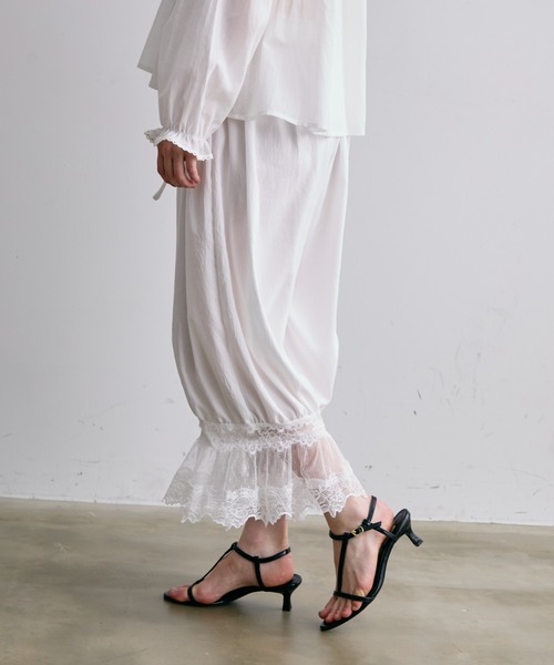 Trish（トリッシュ）の「レースバルーンドロストパンツ（その他パンツ・レディース・ホワイト/ブラック・FREE）」の9枚目の写真