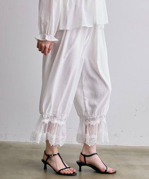 Trish（トリッシュ）の「レースバルーンドロストパンツ（その他パンツ・レディース・ホワイト/ブラック・FREE）」の11枚目の写真