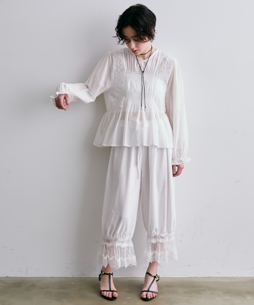 Trish（トリッシュ）の「レースバルーンドロストパンツ（その他パンツ・レディース・ホワイト/ブラック・FREE）」の13枚目の写真