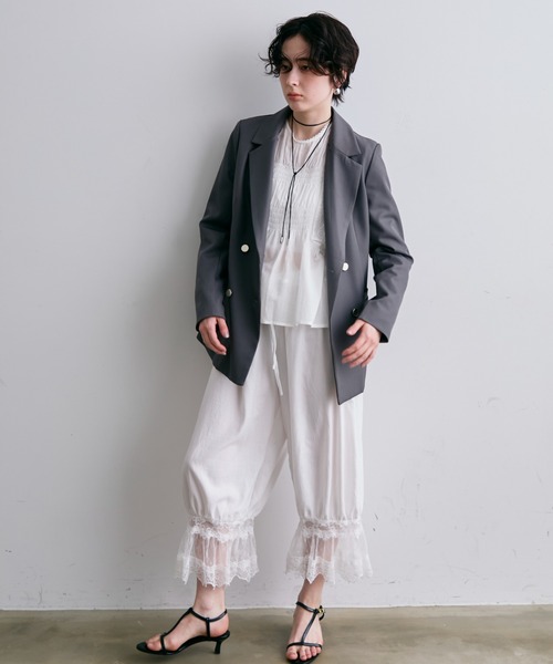 Trish（トリッシュ）の「レースバルーンドロストパンツ（その他パンツ・レディース・ホワイト/ブラック・FREE）」の3枚目の写真