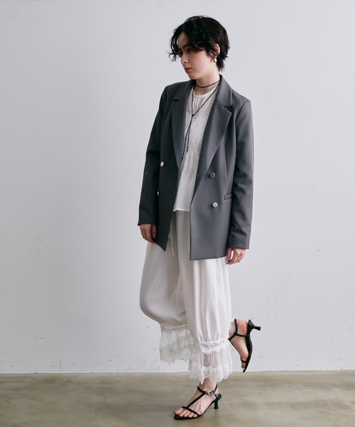 Trish（トリッシュ）の「レースバルーンドロストパンツ（その他パンツ・レディース・ホワイト/ブラック・FREE）」の4枚目の写真