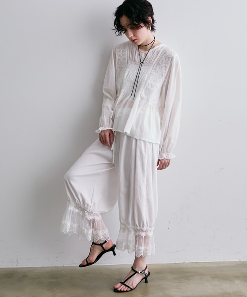 Trish（トリッシュ）の「レースバルーンドロストパンツ（その他パンツ・レディース・ホワイト/ブラック・FREE）」の14枚目の写真