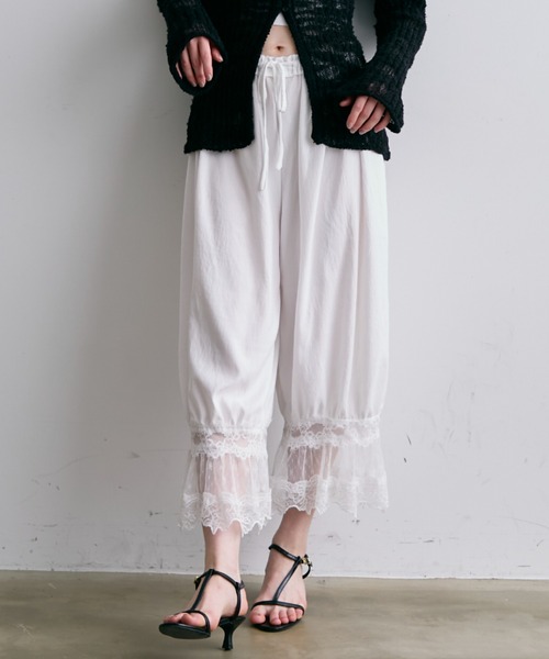 Trish（トリッシュ）の「レースバルーンドロストパンツ（その他パンツ・レディース・ホワイト/ブラック・FREE）」の17枚目の写真