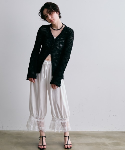 Trish（トリッシュ）の「レースバルーンドロストパンツ（その他パンツ・レディース・ホワイト/ブラック・FREE）」の20枚目の写真