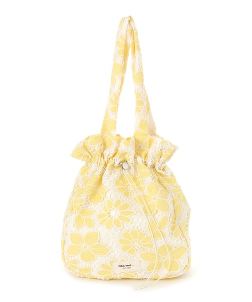 niko and...(ニコアンド)の「【A4サイズ収納可能】レーストートバッグ(トートバッグ・レディース・その他1/イエロー/ナチュラル/ブラック・0)」の5枚目の写真