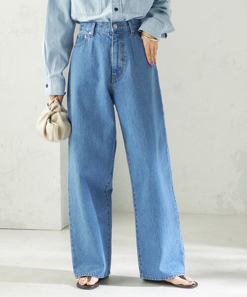 SHIPS（シップス）の「NINE CASE:〈洗濯機可能〉デニム パンツ（デニムパンツ・レディース・ブルー/ホワイト・LARGE/MEDIUM/SMALL）」の2枚目の写真