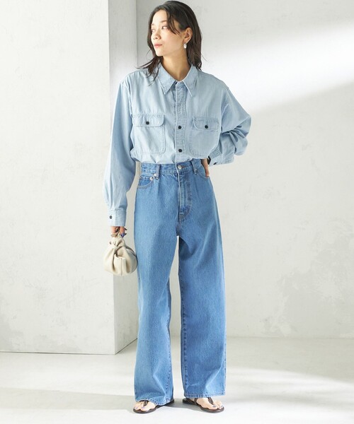 SHIPS（シップス）の「NINE CASE:〈洗濯機可能〉デニム パンツ（デニムパンツ・レディース・ブルー/ホワイト・LARGE/MEDIUM/SMALL）」の14枚目の写真