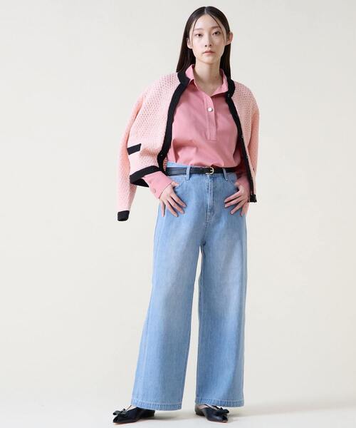 Tiara（ティアラ）の「ジオモチーフニットジャケット（カーディガン/ボレロ・レディース・ピンク/ブルー・FREE）」の3枚目の写真