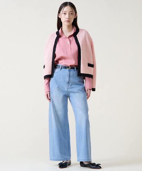 Tiara（ティアラ）の「ジオモチーフニットジャケット（カーディガン/ボレロ・レディース・ピンク/ブルー・FREE）」の5枚目の写真