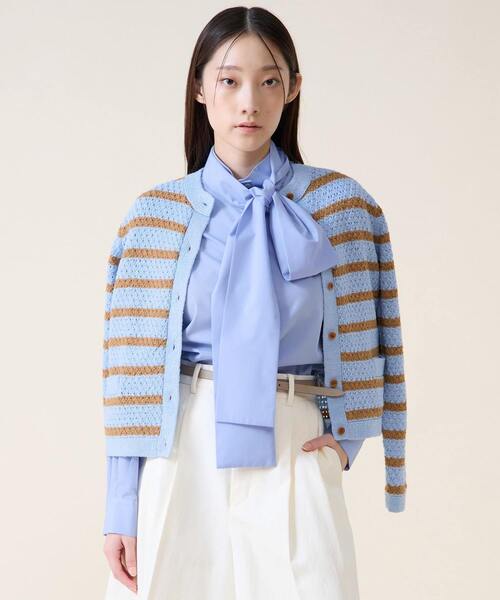 Tiara（ティアラ）の「ジオモチーフニットジャケット（カーディガン/ボレロ・レディース・ピンク/ブルー・FREE）」の21枚目の写真