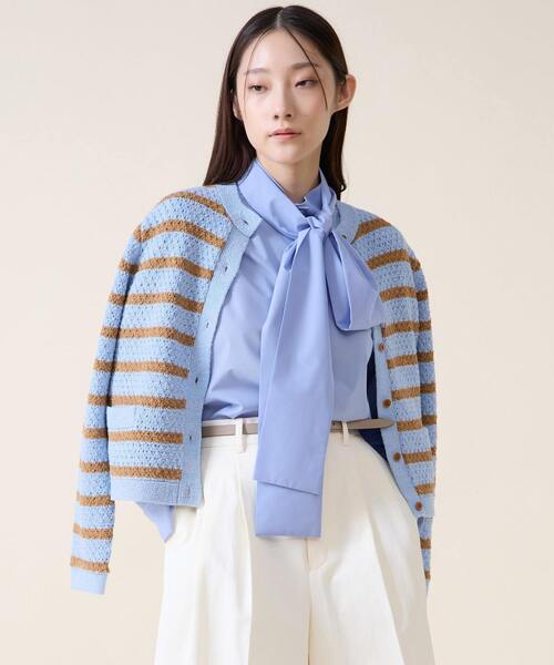 Tiara（ティアラ）の「ジオモチーフニットジャケット（カーディガン/ボレロ・レディース・ピンク/ブルー・FREE）」の22枚目の写真