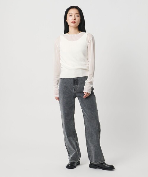 MARW UNITED ARROWS（マルゥ ユナイテッドアローズ）の「＜MARW UNITED ARROWS＞ニット ビスチェ（タンクトップ・レディース・オフホワイト/グレー系/ブラック・FREE）」の5枚目の写真