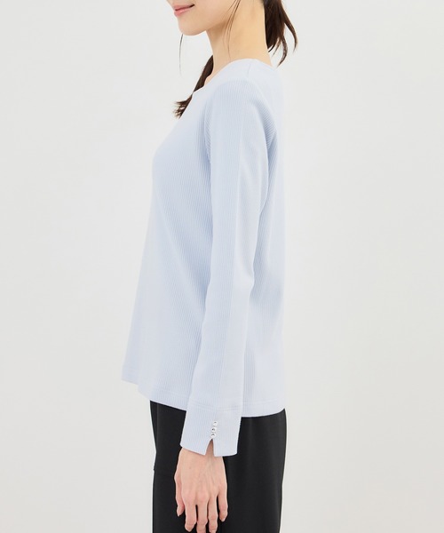 ROPE' PICNIC（ロペピクニック）の「ハートネックリブジャケットインナー（Tシャツ/カットソー・レディース・ブラック/ホワイト/サックスブルー・M/L）」の21枚目の写真