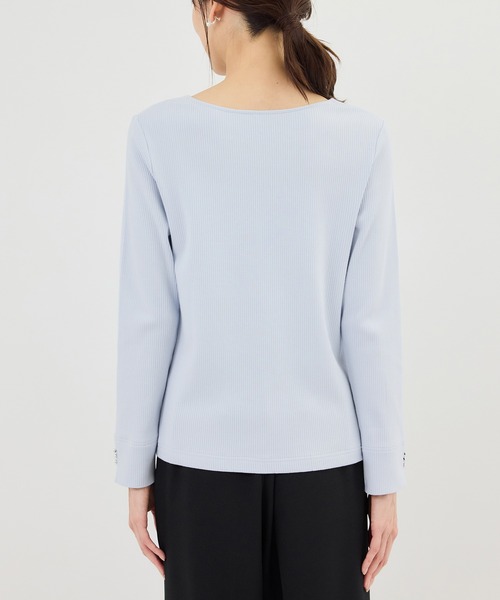 ROPE' PICNIC（ロペピクニック）の「ハートネックリブジャケットインナー（Tシャツ/カットソー・レディース・ブラック/ホワイト/サックスブルー・M/L）」の22枚目の写真
