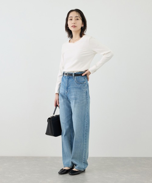 ROPE' PICNIC(ロペピクニック)の「ハートネックリブジャケットインナー(Tシャツ/カットソー・レディース・ブラック/ホワイト/サックスブルー・M/L)」の12枚目の写真