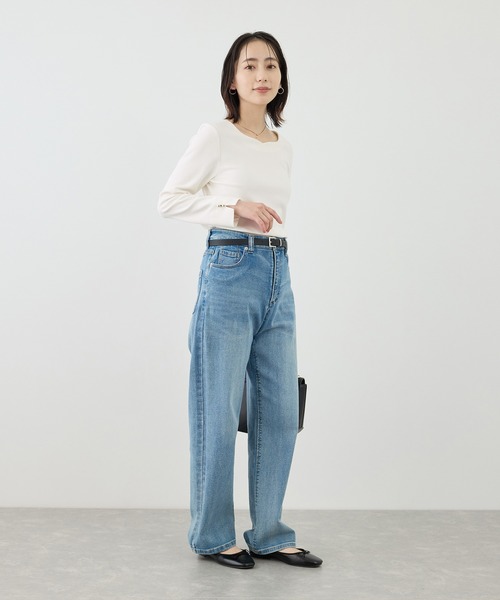 ROPE' PICNIC(ロペピクニック)の「ハートネックリブジャケットインナー(Tシャツ/カットソー・レディース・ブラック/ホワイト/サックスブルー・M/L)」の13枚目の写真