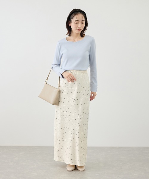ROPE' PICNIC(ロペピクニック)の「ハートネックリブジャケットインナー(Tシャツ/カットソー・レディース・ブラック/ホワイト/サックスブルー・M/L)」の17枚目の写真