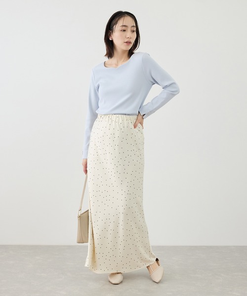 ROPE' PICNIC(ロペピクニック)の「ハートネックリブジャケットインナー(Tシャツ/カットソー・レディース・ブラック/ホワイト/サックスブルー・M/L)」の19枚目の写真